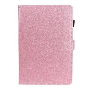 For Huawei MediaPad T5 Varnish Glitter Powder Horizontal Flip Leather Case with Holder & Card Slot(Pink)