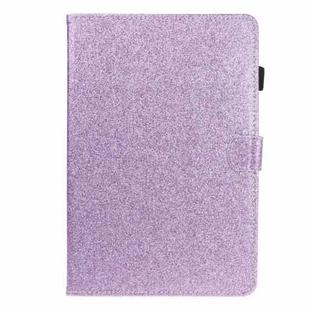 For Huawei MediaPad T5 Varnish Glitter Powder Horizontal Flip Leather Case with Holder & Card Slot(Purple)