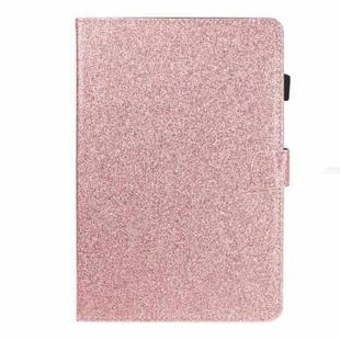 For Huawei MediaPad T5 Varnish Glitter Powder Horizontal Flip Leather Case with Holder & Card Slot(Rose Gold)