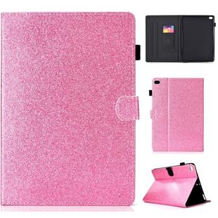 For iPad Air / Air 2 / iPad 9.7 Varnish Glitter Powder Horizontal Flip Leather Case with Holder & Card Slot(Pink)