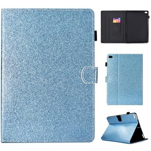 For iPad Air / Air 2 / iPad 9.7 Varnish Glitter Powder Horizontal Flip Leather Case with Holder & Card Slot(Blue)