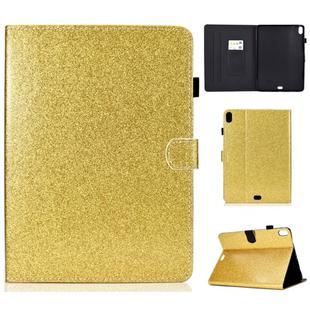 For iPad Pro 11 (2018) Varnish Glitter Powder Horizontal Flip Leather Case with Holder & Card Slot(Gold)