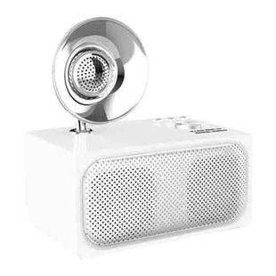 SOAIY Retro Subwoofer Bluetooth Speaker Wireless Mini Radio(White)