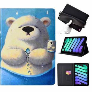 For iPad mini 6 Coloured Drawing Horizontal Flip Leather Tablet Case with Holder & Card Slot & Sleep / Wake-up Function(Polar Bear)