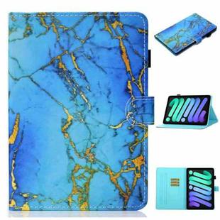 For iPad mini 6 Coloured Drawing Horizontal Flip Leather Tablet Case with Holder & Card Slot & Sleep / Wake-up Function(Gilded Marble)