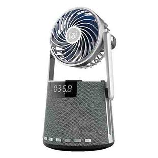 SOAIY K8 Wireless Bluetooth Dual Alarm Clock Speaker with Small Fan(Grey)