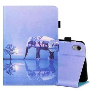 For iPad mini 6 Coloured Drawing Stitching Horizontal Flip Leather Tablet Case with Holder & Card Slot & Sleep / Wake-up Function(Tree and Elephant)