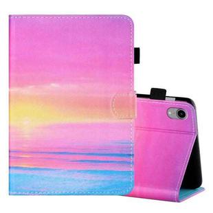 For iPad mini 6 Coloured Drawing Stitching Horizontal Flip Leather Tablet Case with Holder & Card Slot & Sleep / Wake-up Function(Sunrise)