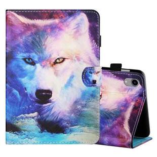 For iPad mini 6 Coloured Drawing Stitching Horizontal Flip Leather Tablet Case with Holder & Card Slot & Sleep / Wake-up Function(Wolf)