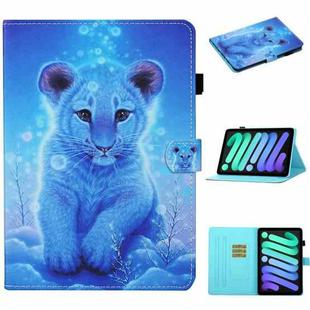 For iPad mini 6 Coloured Drawing Stitching Horizontal Flip Leather Tablet Case with Holder & Card Slot & Sleep / Wake-up Function(Little Tiger)