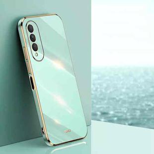 For Honor X20 SE XINLI Straight 6D Plating Gold Edge TPU Shockproof Case(Mint Green)