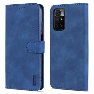 For Xiaomi Redmi 10 AZNS Skin Feel Calf Texture Horizontal Flip Leather Case with Card Slots & Holder & Wallet(Blue)