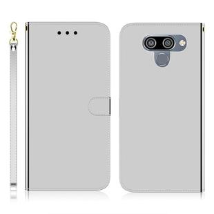 For LG K50 Imitated Mirror Surface Horizontal Flip Leather Case with Holder & Card Slots & Wallet & Lanyard(Silver)