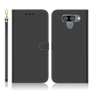 For LG K50 Imitated Mirror Surface Horizontal Flip Leather Case with Holder & Card Slots & Wallet & Lanyard(Black)