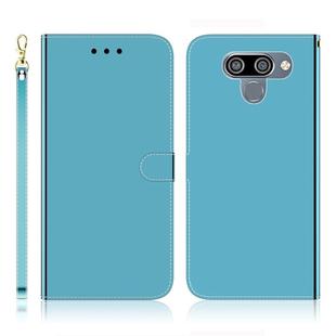 For LG K50 Imitated Mirror Surface Horizontal Flip Leather Case with Holder & Card Slots & Wallet & Lanyard(Blue)