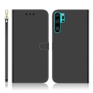 For Huawei P30 Pro Imitated Mirror Surface Horizontal Flip Leather Case with Holder & Card Slots & Wallet & Lanyard(Black)