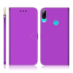 For Huawei P Smart (2019) Imitated Mirror Surface Horizontal Flip Leather Case with Holder & Card Slots & Wallet & Lanyard(Purple)