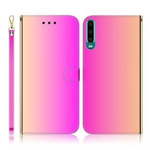 For Huawei P30 Imitated Mirror Surface Horizontal Flip Leather Case with Holder & Card Slots & Wallet & Lanyard(Gradient Color)