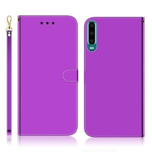 For Huawei P30 Imitated Mirror Surface Horizontal Flip Leather Case with Holder & Card Slots & Wallet & Lanyard(Purple)