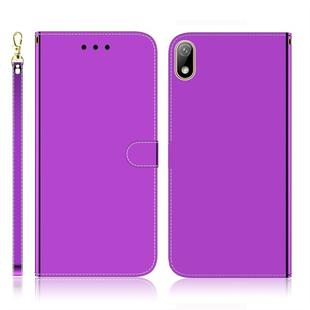 For Huawei Y5 (2019) / Honor 8s Imitated Mirror Surface Horizontal Flip Leather Case with Holder & Card Slots & Wallet & Lanyard(Purple)