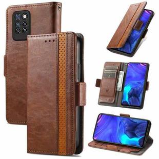 For Infinix Note 10 Pro CaseNeo Business Splicing Dual Magnetic Buckle Horizontal Flip PU Leather Case with Holder & Card Slots & Wallet(Brown)
