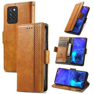For Infinix Note 10 Pro CaseNeo Business Splicing Dual Magnetic Buckle Horizontal Flip PU Leather Case with Holder & Card Slots & Wallet(Khaki)