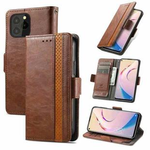 For Oukitel C21 Pro CaseNeo Business Splicing Dual Magnetic Buckle Horizontal Flip PU Leather Case with Holder & Card Slots & Wallet(Brown)
