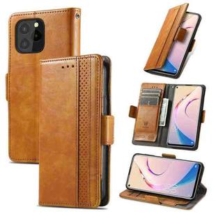 For Oukitel C21 Pro CaseNeo Business Splicing Dual Magnetic Buckle Horizontal Flip PU Leather Case with Holder & Card Slots & Wallet(Khaki)