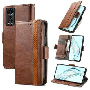 For ZTE Axon 30 5G CaseNeo Business Splicing Dual Magnetic Buckle Horizontal Flip PU Leather Case with Holder & Card Slots & Wallet(Brown)