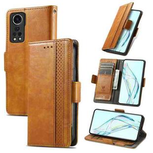 For ZTE Axon 30 5G CaseNeo Business Splicing Dual Magnetic Buckle Horizontal Flip PU Leather Case with Holder & Card Slots & Wallet(Khaki)