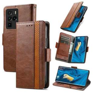 For ZTE Nubia Z30 Pro CaseNeo Business Splicing Dual Magnetic Buckle Horizontal Flip PU Leather Case with Holder & Card Slots & Wallet(Brown)
