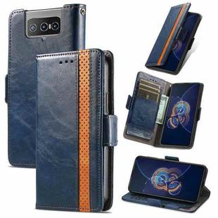 For Asus Zenfone 8 Flip CaseNeo Business Splicing Dual Magnetic Buckle Horizontal Flip PU Leather Case with Holder & Card Slots & Wallet(Blue)