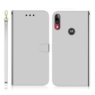 For Motorola Moto E6 Plus Imitated Mirror Surface Horizontal Flip Leather Case with Holder & Card Slots & Wallet & Lanyard(Silver)