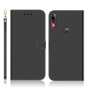 For Motorola Moto E6 Plus Imitated Mirror Surface Horizontal Flip Leather Case with Holder & Card Slots & Wallet & Lanyard(Black)