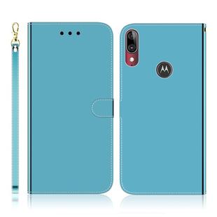 For Motorola Moto E6 Plus Imitated Mirror Surface Horizontal Flip Leather Case with Holder & Card Slots & Wallet & Lanyard(Blue)