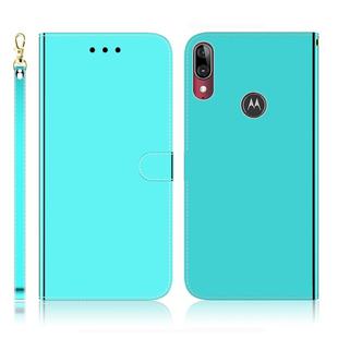 For Motorola Moto E6 Plus Imitated Mirror Surface Horizontal Flip Leather Case with Holder & Card Slots & Wallet & Lanyard(Mint Green)