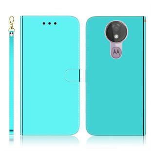 For Motorola Moto G7 Power Imitated Mirror Surface Horizontal Flip Leather Case with Holder & Card Slots & Wallet & Lanyard(Mint Green)