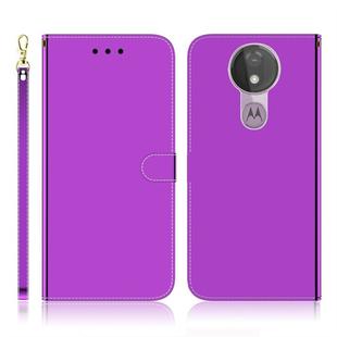 For Motorola Moto G7 Power Imitated Mirror Surface Horizontal Flip Leather Case with Holder & Card Slots & Wallet & Lanyard(Purple)