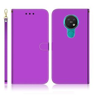 For Nokia 6.2 / 7.2 Imitated Mirror Surface Horizontal Flip Leather Case with Holder & Card Slots & Wallet & Lanyard(Purple)