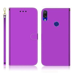 For Xiaomi Redmi 7 / Y3 Imitated Mirror Surface Horizontal Flip Leather Case with Holder & Card Slots & Wallet & Lanyard(Purple)