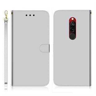 For Xiaomi Redmi 8 Imitated Mirror Surface Horizontal Flip Leather Case with Holder & Card Slots & Wallet & Lanyard(Silver)