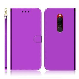 For Xiaomi Redmi 8 Imitated Mirror Surface Horizontal Flip Leather Case with Holder & Card Slots & Wallet & Lanyard(Purple)