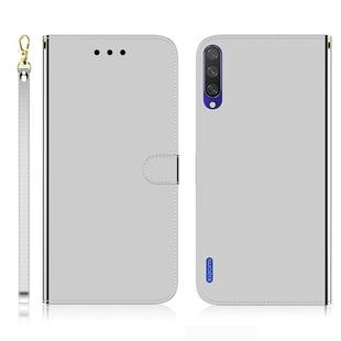 For Xiaomi Mi CC9e / A3 Imitated Mirror Surface Horizontal Flip Leather Case with Holder & Card Slots & Wallet & Lanyard(Silver)