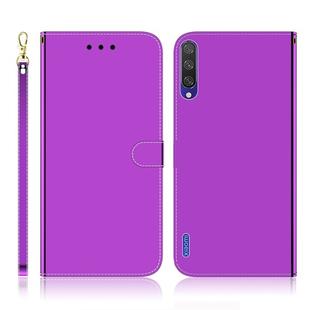 For Xiaomi Mi CC9e / A3 Imitated Mirror Surface Horizontal Flip Leather Case with Holder & Card Slots & Wallet & Lanyard(Purple)