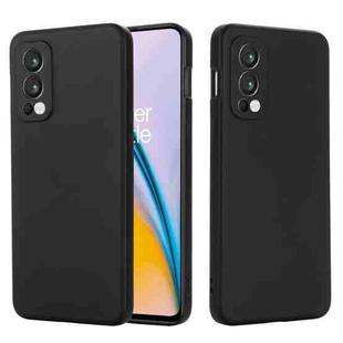 For OnePlus Nord 2 5G Solid Color Liquid Silicone Shockproof Full Coverage Protective Case(Black)