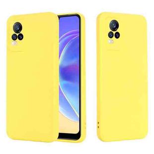 For vivo V21e 4G / Y73 2021 Solid Color Liquid Silicone Shockproof Full Coverage Protective Case(Yellow)