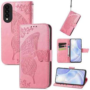 For Huawei nova 8 SE Youth Butterfly Love Flower Embossed Horizontal Flip Leather Case with Holder & Card Slots & Wallet & Lanyard(Pink)