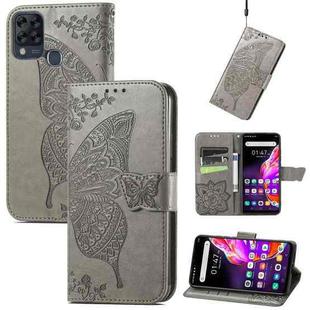 For Infinix Hot 10T Butterfly Love Flower Embossed Horizontal Flip Leather Case with Holder & Card Slots & Wallet & Lanyard(Gray)