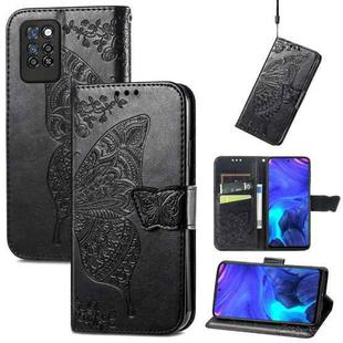 For Infinix Note 10 Pro Butterfly Love Flower Embossed Horizontal Flip Leather Case with Holder & Card Slots & Wallet & Lanyard(Black)