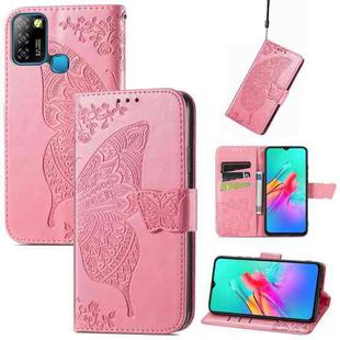 For infinix Smart 5 Butterfly Love Flower Embossed Horizontal Flip Leather Case with Holder & Card Slots & Wallet & Lanyard(Pink)
